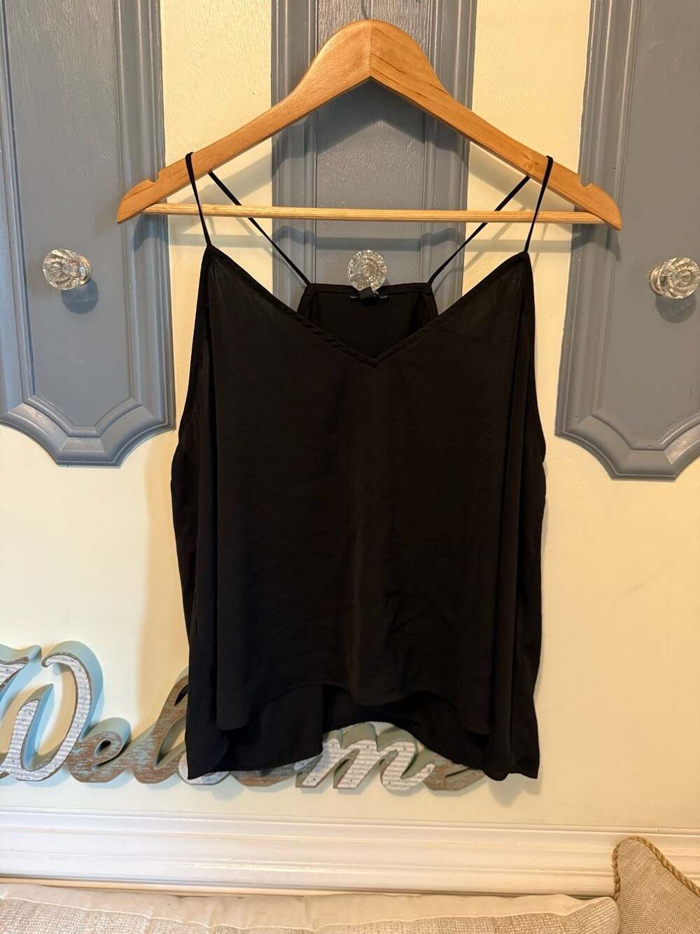 Express Black V-Neck Spaghetti Strap Cami Top Size XL
